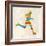 Vintage Multicolor Running Man-cienpies-Framed Art Print