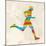 Vintage Multicolor Running Man-cienpies-Mounted Art Print