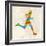 Vintage Multicolor Running Man-cienpies-Framed Art Print