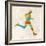 Vintage Multicolor Running Man-cienpies-Framed Art Print