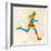 Vintage Multicolor Running Man-cienpies-Framed Premium Giclee Print