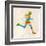 Vintage Multicolor Running Man-cienpies-Framed Art Print