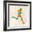 Vintage Multicolor Running Man-cienpies-Framed Art Print