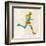 Vintage Multicolor Running Man-cienpies-Framed Art Print