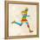 Vintage Multicolor Running Man-cienpies-Framed Stretched Canvas