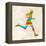 Vintage Multicolor Running Man-cienpies-Framed Stretched Canvas
