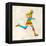 Vintage Multicolor Running Man-cienpies-Framed Stretched Canvas