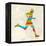 Vintage Multicolor Running Man-cienpies-Framed Stretched Canvas