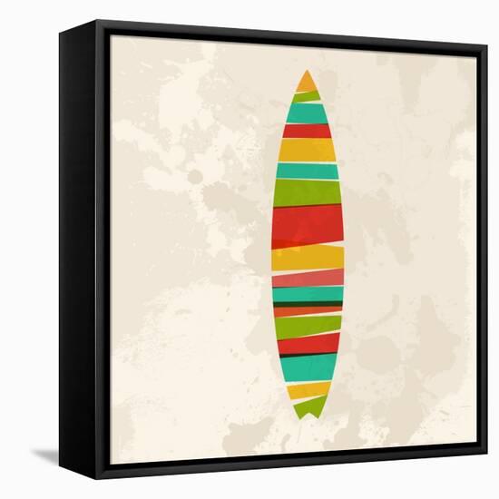 Vintage Multicolor Surfboard-cienpies-Framed Stretched Canvas