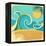 Vintage Nature Sea With Waves And Sun-GeraKTV-Framed Stretched Canvas