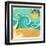 Vintage Nature Sea With Waves And Sun-GeraKTV-Framed Art Print