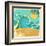 Vintage Nature Sea With Waves And Sun-GeraKTV-Framed Art Print