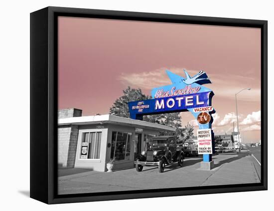 Vintage Neon Motel Sign in America-Salvatore Elia-Framed Premier Image Canvas