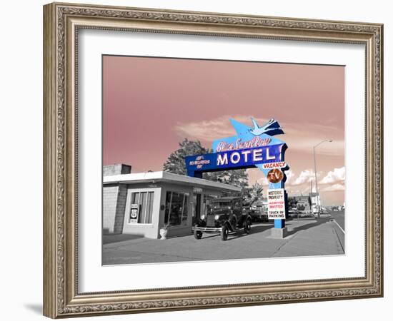 Vintage Neon Motel Sign in America-Salvatore Elia-Framed Photographic Print