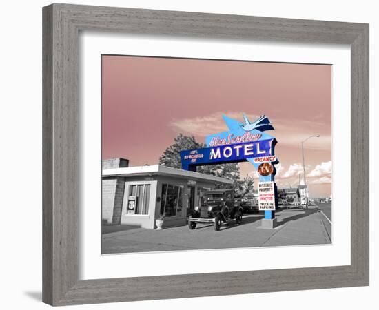 Vintage Neon Motel Sign in America-Salvatore Elia-Framed Photographic Print