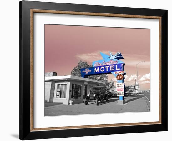 Vintage Neon Motel Sign in America-Salvatore Elia-Framed Photographic Print
