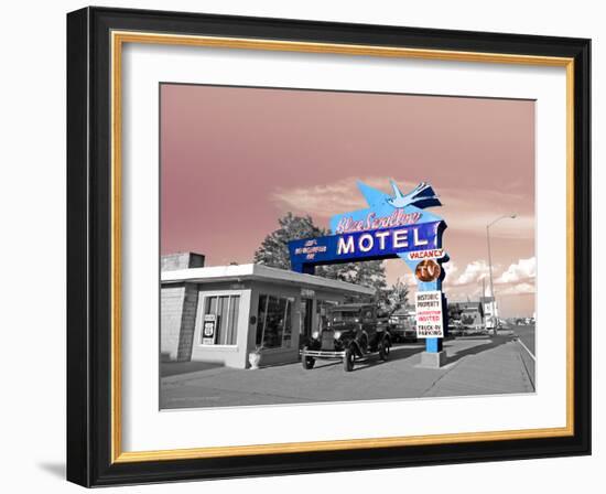 Vintage Neon Motel Sign in America-Salvatore Elia-Framed Photographic Print