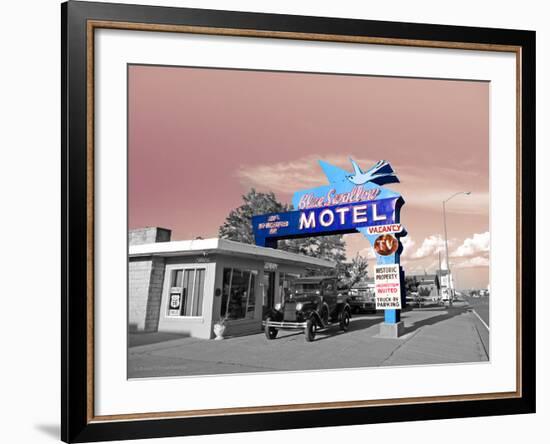 Vintage Neon Motel Sign in America-Salvatore Elia-Framed Photographic Print