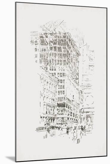 Vintage New York - Building the Building-The Vintage Collection-Mounted Giclee Print