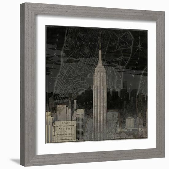 Vintage New York in Black I-Dylan Matthews-Framed Art Print