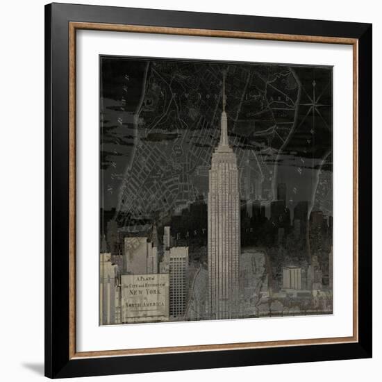 Vintage New York in Black I-Dylan Matthews-Framed Art Print