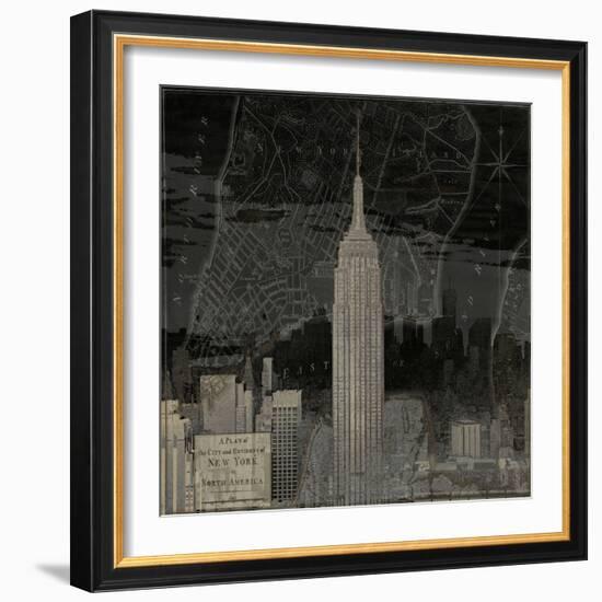 Vintage New York in Black I-Dylan Matthews-Framed Art Print