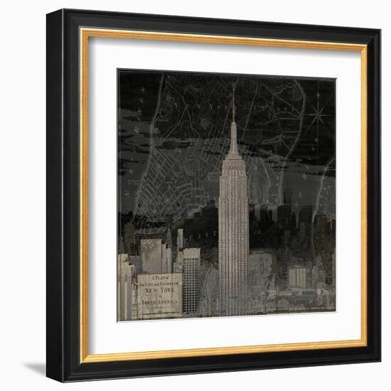 Vintage New York in Black I-Dylan Matthews-Framed Art Print