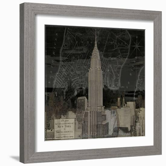 Vintage New York in Black II-Dylan Matthews-Framed Art Print