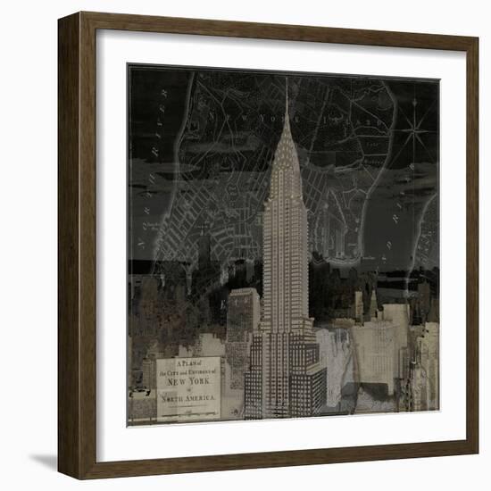 Vintage New York in Black II-Dylan Matthews-Framed Art Print