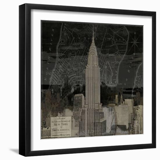 Vintage New York in Black II-Dylan Matthews-Framed Art Print