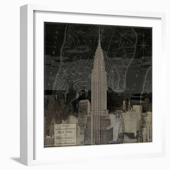 Vintage New York in Black II-Dylan Matthews-Framed Art Print