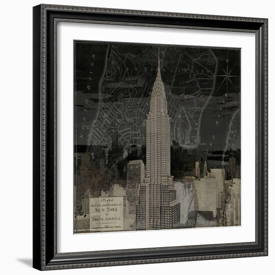 Vintage New York in Black II-Dylan Matthews-Framed Art Print