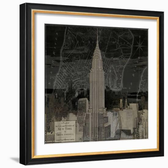 Vintage New York in Black II-Dylan Matthews-Framed Art Print