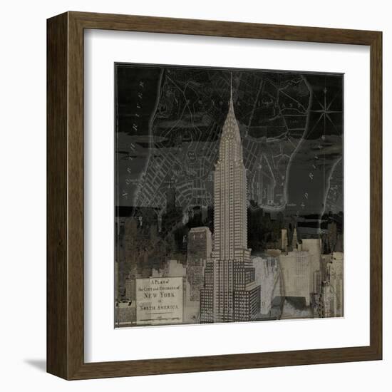 Vintage New York in Black II-Dylan Matthews-Framed Art Print