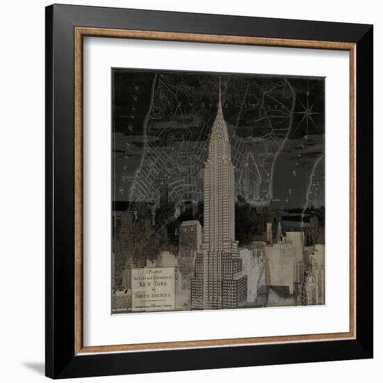 Vintage New York in Black II-Dylan Matthews-Framed Art Print