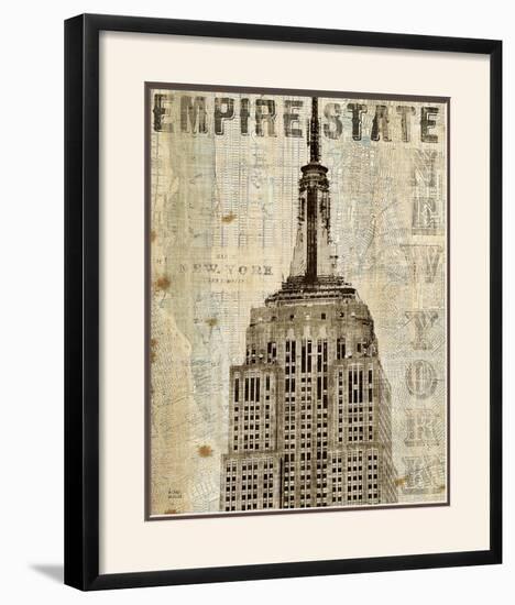 Vintage NY Empire State Building-Michael Mullan-Framed Art Print