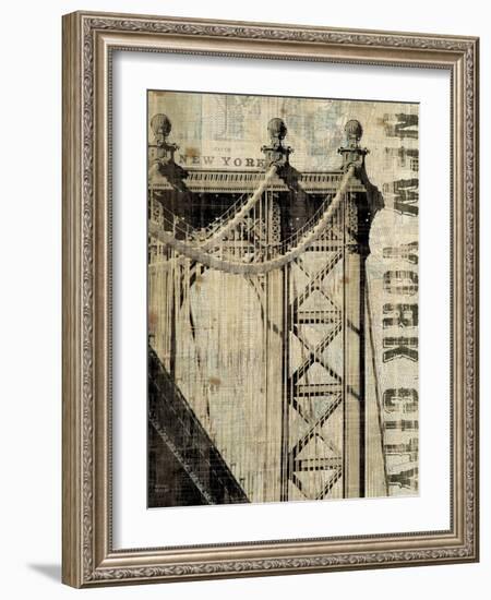 Vintage NY Manhattan Bridge-Michael Mullan-Framed Art Print