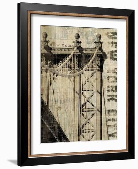 Vintage NY Manhattan Bridge-Michael Mullan-Framed Art Print