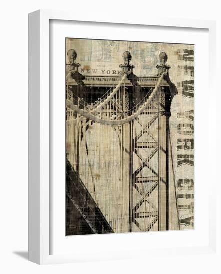 Vintage NY Manhattan Bridge-Michael Mullan-Framed Art Print