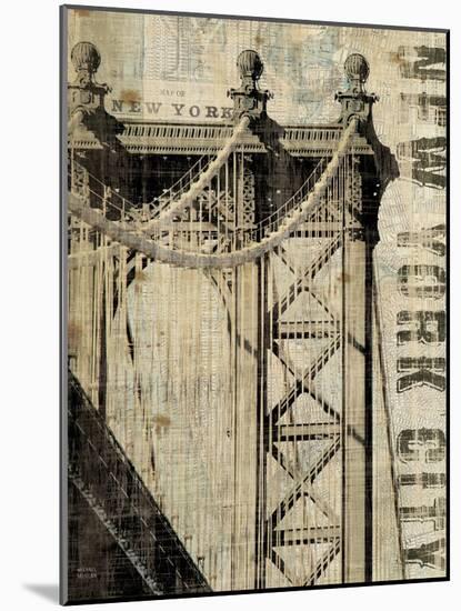 Vintage NY Manhattan Bridge-Michael Mullan-Mounted Art Print
