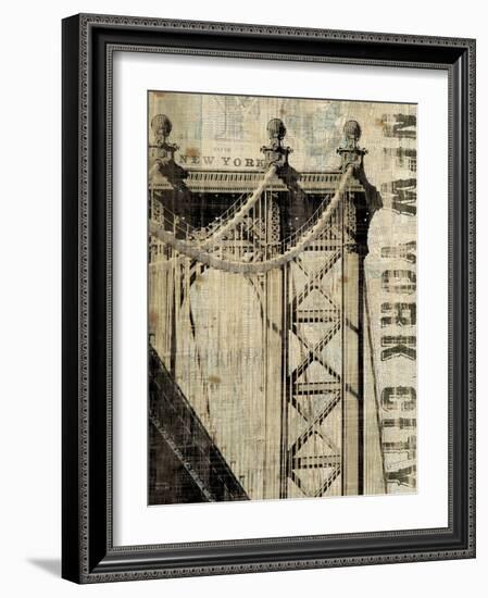 Vintage NY Manhattan Bridge-Michael Mullan-Framed Art Print