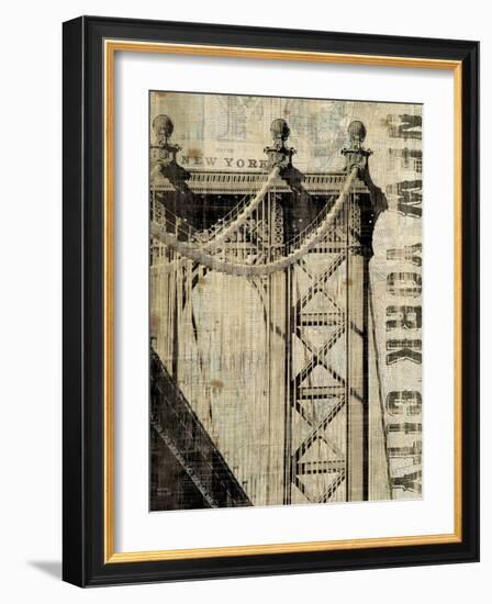 Vintage NY Manhattan Bridge-Michael Mullan-Framed Art Print