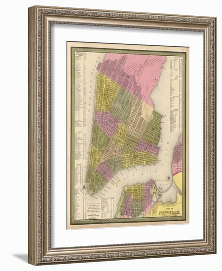 Vintage NYC Map-N. Harbick-Framed Art Print