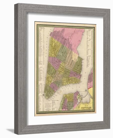 Vintage NYC Map-N. Harbick-Framed Art Print