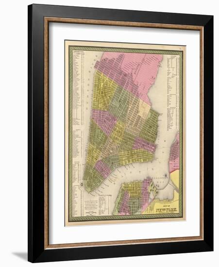 Vintage NYC Map-N. Harbick-Framed Art Print