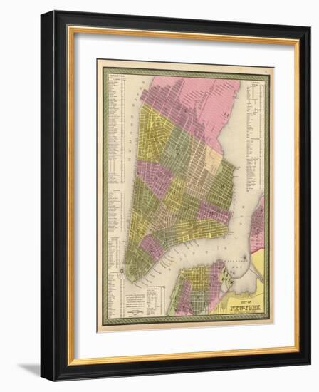 Vintage NYC Map-N. Harbick-Framed Art Print