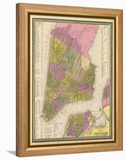 Vintage NYC Map-N. Harbick-Framed Stretched Canvas