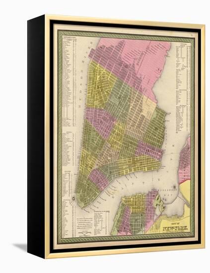 Vintage NYC Map-N. Harbick-Framed Stretched Canvas