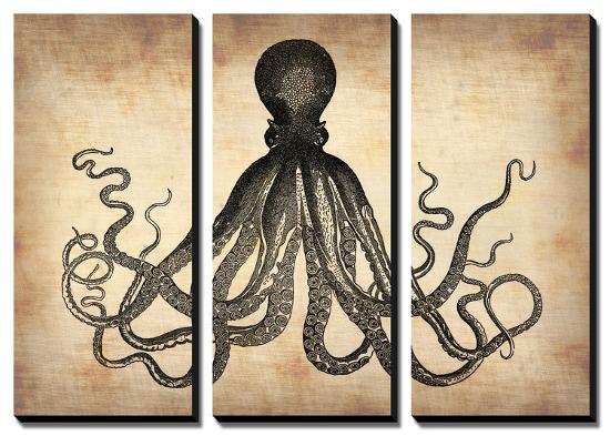 Vintage Octopus-NaxArt-Stretched Canvas