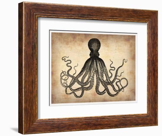 Vintage Octopus-NaxArt-Framed Art Print